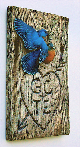 Eastern Bluebird Pair Personalized Sculpture