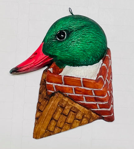 Common Merganser with a Rooftop Chimney 2024 Christmas Tree Ornament
